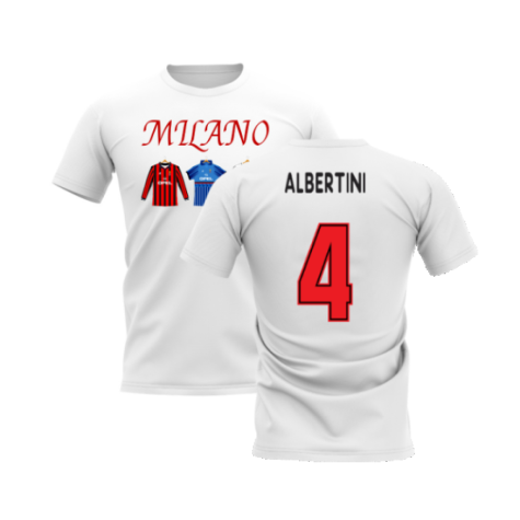 Milano 1995-1996 Retro Shirt T-shirt - Text (White) (Albertini 4)