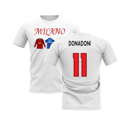 Milano 1995-1996 Retro Shirt T-shirt - Text (White) (Donadoni 11)