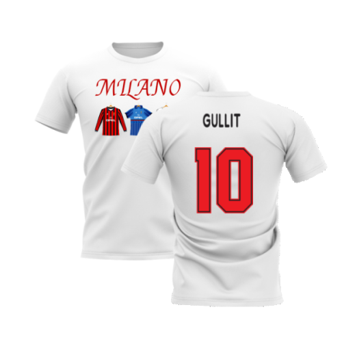 Milano 1995-1996 Retro Shirt T-shirt - Text (White) (Gullit 10)