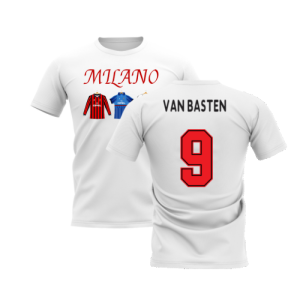 Milano 1995-1996 Retro Shirt T-shirt - Text (White) (VAN BASTEN 9)