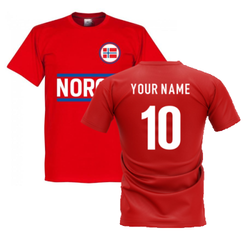 Norway Team T-Shirt - Red (Your Name)