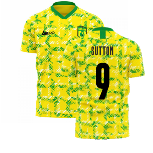 Norwich 1990s Home Concept Football Kit (Libero) (SUTTON 9)