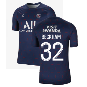 PSG 2021-2022 Pre-Match Training Shirt (Navy) (BECKHAM 32)