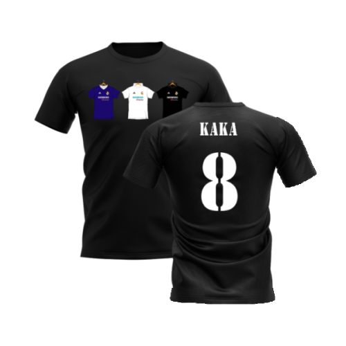 Real Madrid 2002-2003 Retro Shirt T-shirt (Black) (KAKA 8)