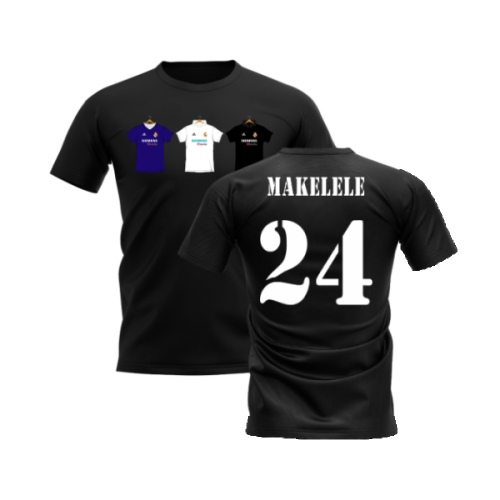 Real Madrid 2002-2003 Retro Shirt T-shirt (Black) (Makelele 24)