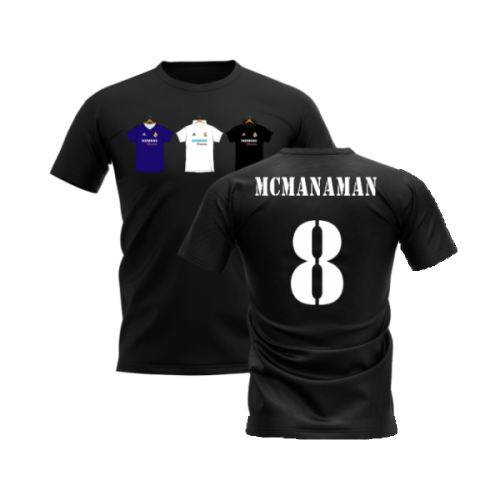 Real Madrid 2002-2003 Retro Shirt T-shirt (Black) (McManaman 8)