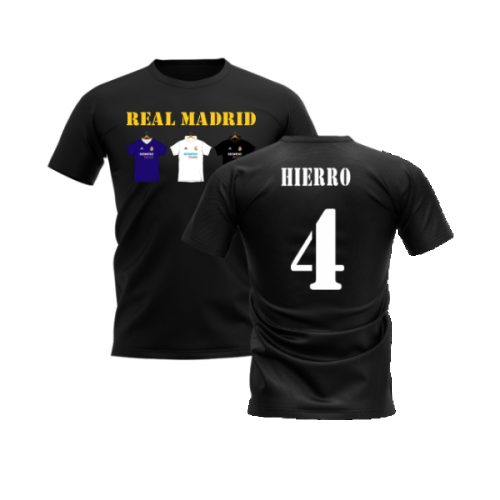 Real Madrid 2002-2003 Retro Shirt T-shirt Text (Black) (Hierro 4)