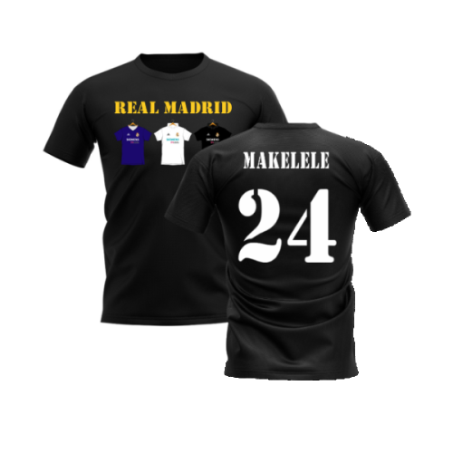 Real Madrid 2002-2003 Retro Shirt T-shirt Text (Black) (Makelele 24)