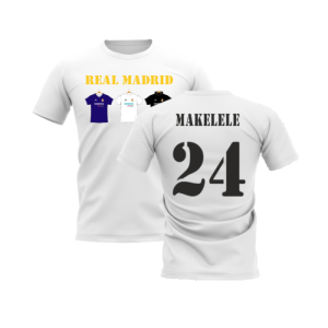 Real Madrid 2002-2003 Retro Shirt T-shirt - Text (White) (Makelele 24)