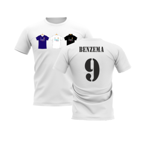 Real Madrid 2002-2003 Retro Shirt T-shirt (White) (BENZEMA 9)