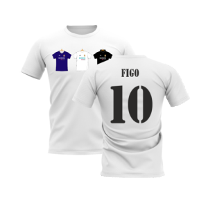 Real Madrid 2002-2003 Retro Shirt T-shirt (White) (Figo 10)