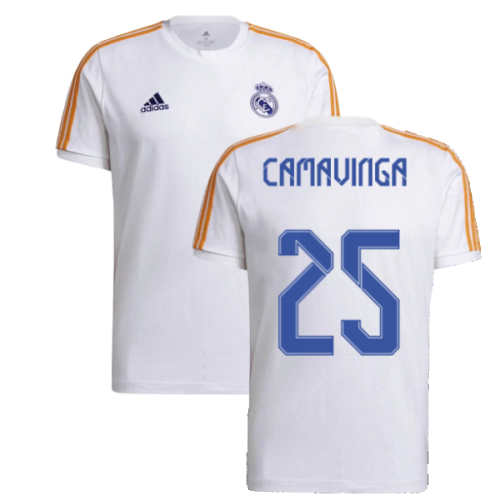 Real Madrid 2021-2022 3S Tee (White) (CAMAVINGA 25)