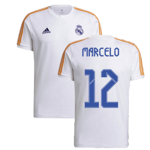 Real Madrid 2021-2022 3S Tee (White) (MARCELO 12)