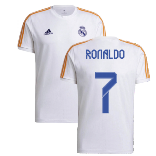 Real Madrid 2021-2022 3S Tee (White) (RONALDO 7)