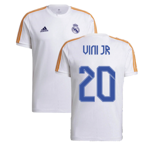 Real Madrid 2021-2022 3S Tee (White) (VINI JR 20)