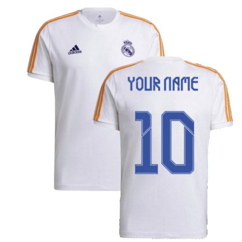 Real Madrid 2021-2022 3S Tee (White) (Your Name)