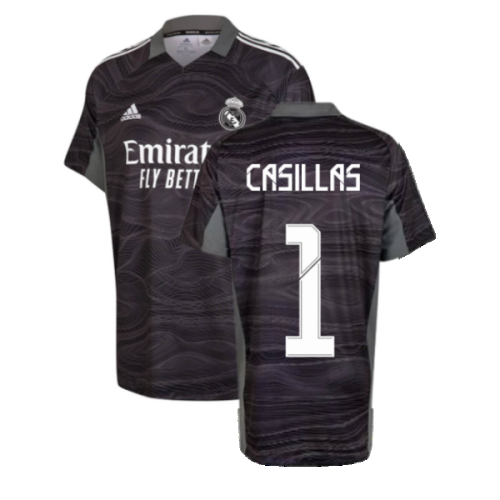 Real Madrid 2021-2022 Home Goalkeeper Shirt (Black) (CASILLAS 1)