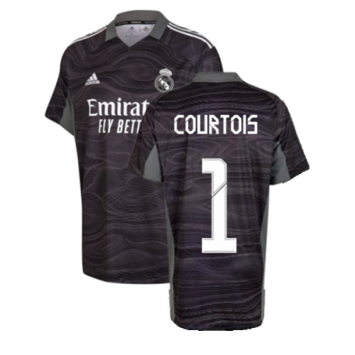 Real Madrid 2021-2022 Home Goalkeeper Shirt (Black) (COURTOIS 1)