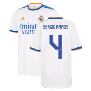 Real Madrid 2021-2022 Home Shirt (Kids) (SERGIO RAMOS 4)