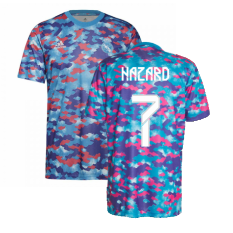 Real Madrid 2021-2022 Pre-Match Training Shirt (Pink) (HAZARD 7)