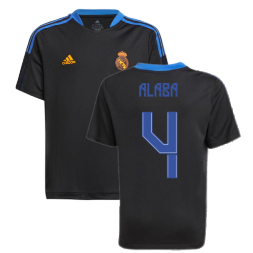 Real Madrid 2021-2022 Training Shirt (Black) - Kids (ALABA 4)