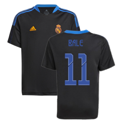 Real Madrid 2021-2022 Training Shirt (Black) - Kids (BALE 18)