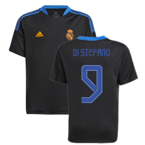 Real Madrid 2021-2022 Training Shirt (Black) - Kids (DI STEFANO 9)