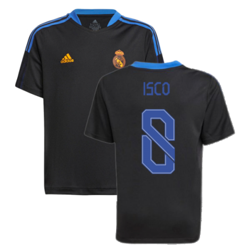 Real Madrid 2021-2022 Training Shirt (Black) - Kids (ISCO 22)