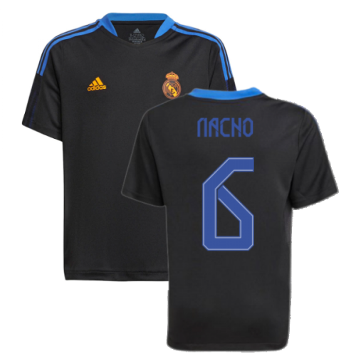 Real Madrid 2021-2022 Training Shirt (Black) - Kids (NACHO 6)