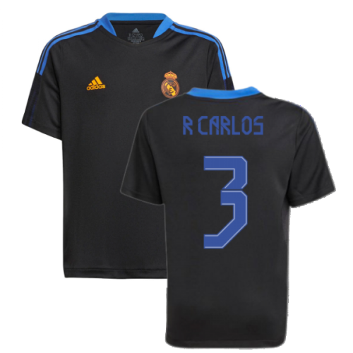 Real Madrid 2021-2022 Training Shirt (Black) - Kids (R CARLOS 3)