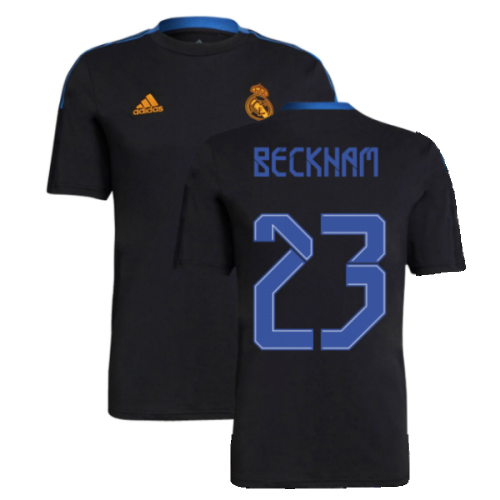 Real Madrid 2021-2022 Training Tee (Black) (BECKHAM 23)