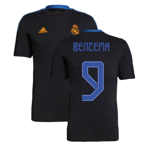 Real Madrid 2021-2022 Training Tee (Black) (BENZEMA 9)