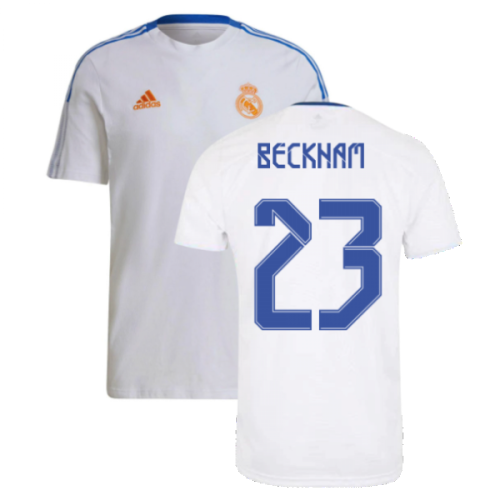 Real Madrid 2021-2022 Training Tee (White) (BECKHAM 23)