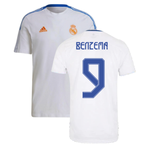 Real Madrid 2021-2022 Training Tee (White) (BENZEMA 9)