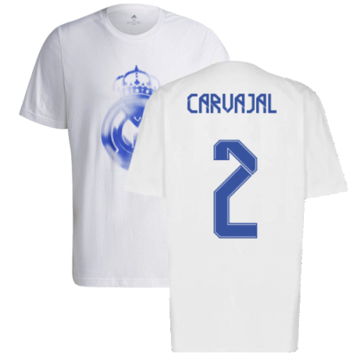 Real Madrid 2021-2022 Training Tee (White-Blue) (CARVAJAL 2)