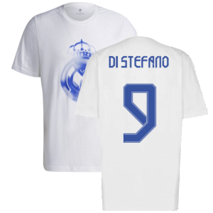 Real Madrid 2021-2022 Training Tee (White-Blue) (DI STEFANO 9)