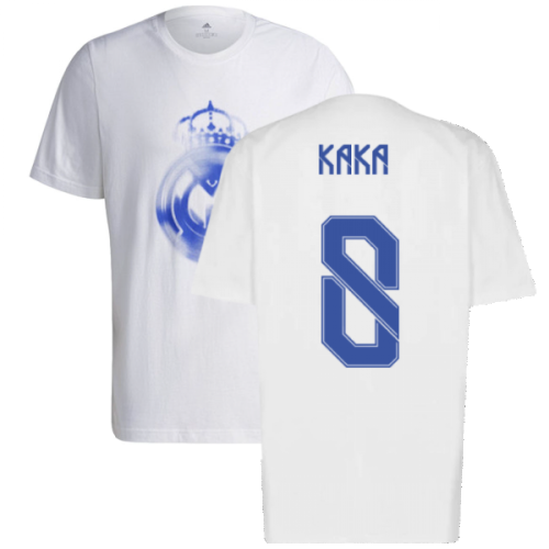 Real Madrid 2021-2022 Training Tee (White-Blue) (KAKA 8)