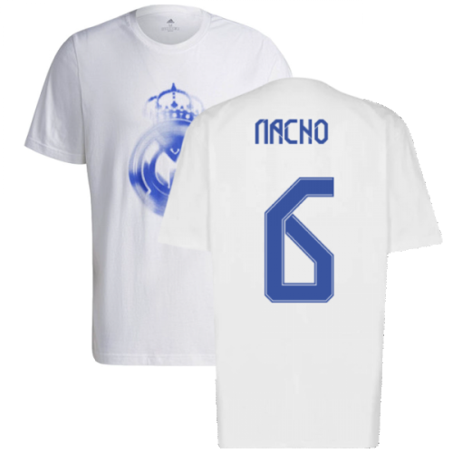 Real Madrid 2021-2022 Training Tee (White-Blue) (NACHO 6)