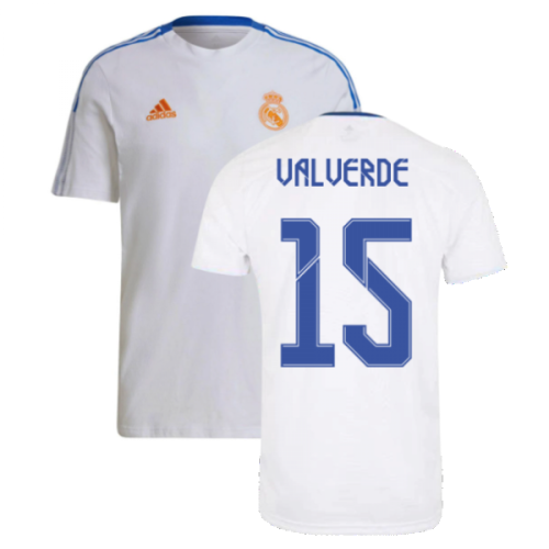 Real Madrid 2021-2022 Training Tee (White) (VALVERDE 15)