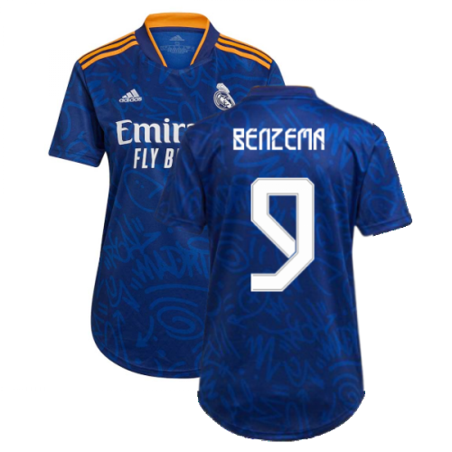 Real Madrid 2021-2022 Womens Away Shirt (BENZEMA 9)