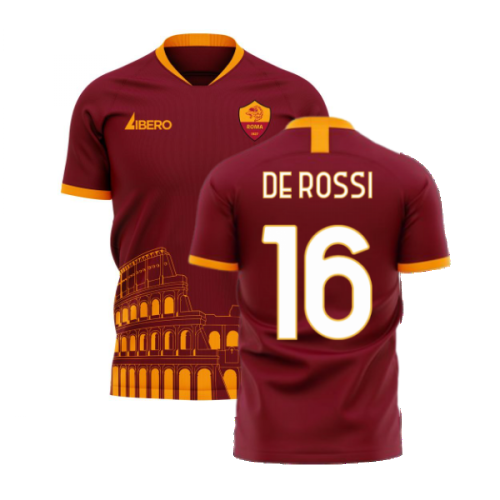 Roma 2024-2025 Home Concept Football Kit (Libero) - No Sponsor (DE ROSSI 16)