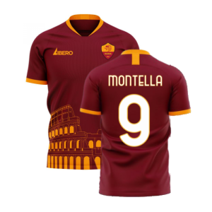 Roma 2025-2026 Home Concept Football Kit (Libero) - No Sponsor (MONTELLA 9)