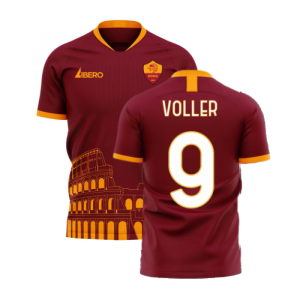 Roma 2025-2026 Home Concept Football Kit (Libero) - No Sponsor (VOLLER 9)