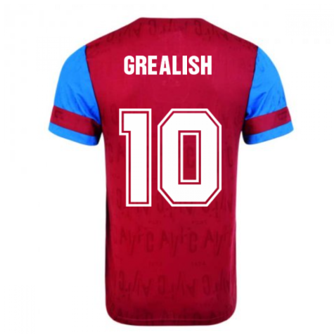 Score Draw Aston Villa 1992 Retro Football Shirt (Grealish 10)