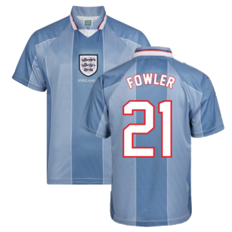 Score Draw England 1996 Away Euro Championship Retro Football Shirt (Fowler 21)