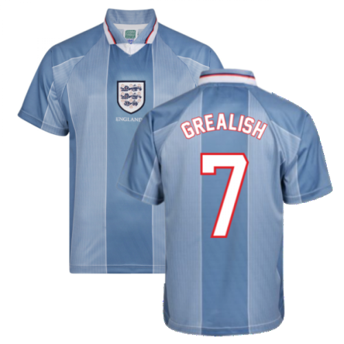 Score Draw England 1996 Away Euro Championship Retro Football Shirt (Grealish 7)