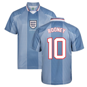 Score Draw England 1996 Away Euro Championship Retro Football Shirt (ROONEY 10) Score Draw England 1996 Away Euro Championship Retro Football Shirt (ROONEY 10)