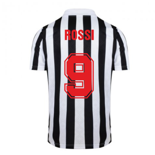 Score Draw Juventus 1984 Retro Football Shirt (Rossi 9)