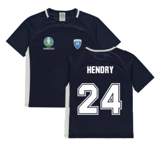 Scotland 2021 Polyester T-Shirt (Navy) - Kids (Hendry 24)