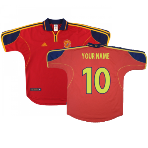 Spain 1999-02 Home Shirt ((Excellent) M) (Your Name)